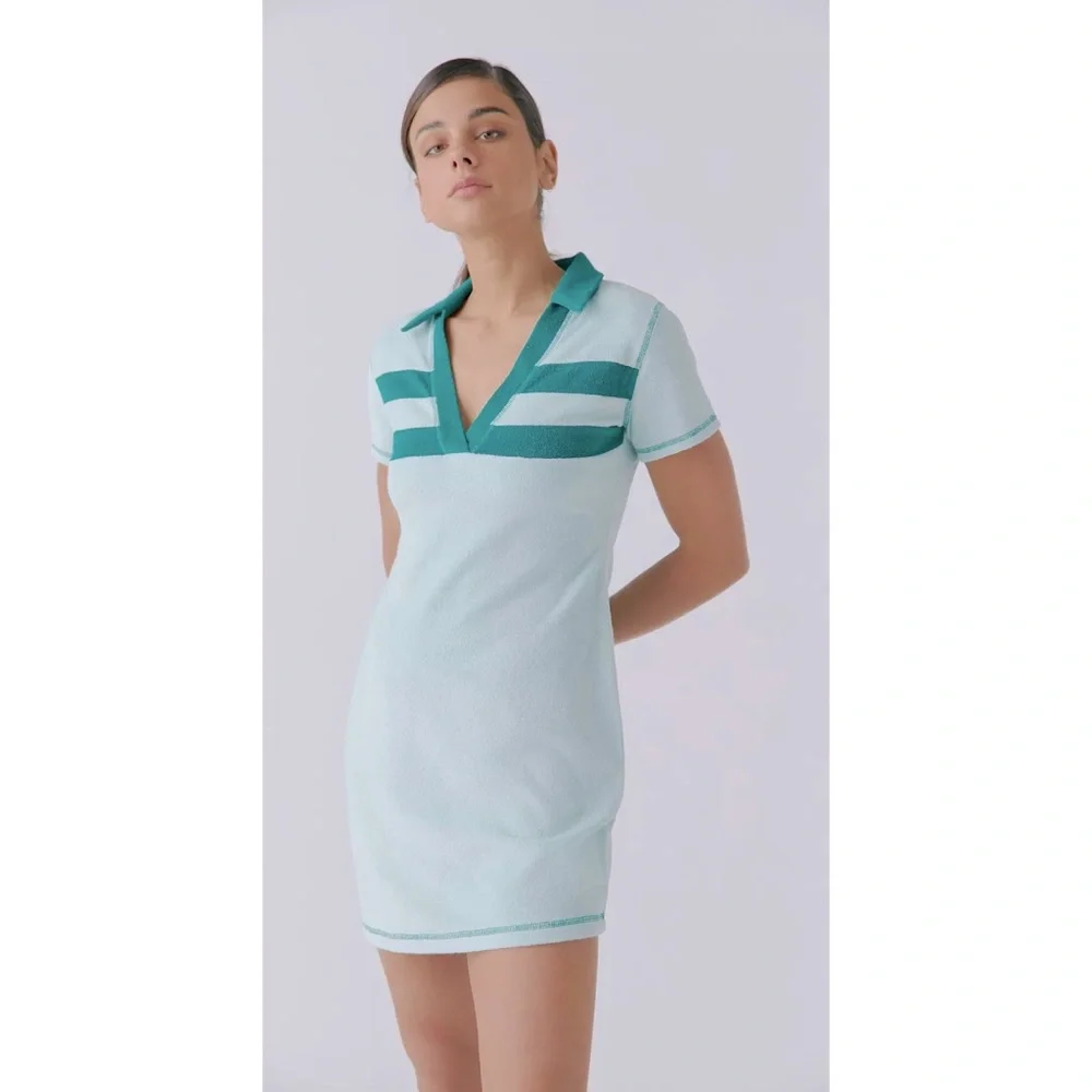 URban Outfitters Trina Terrycloth Polo Mini Dress - Picture 1 of 11